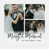 メリー&新結婚した婚の記念クリスマス メタルオーナメント (正面)