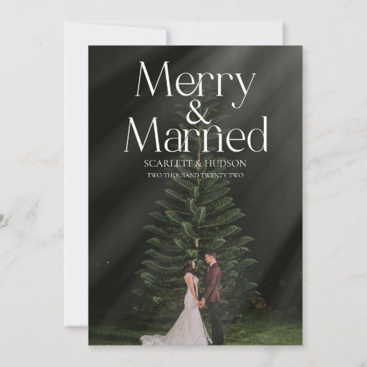 メリー&新結婚した婚クリスマスカード 招待状 (正面)