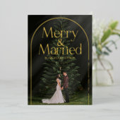 メリー&新結婚した婚クリスマスカード 箔招待状 (立ち正面)