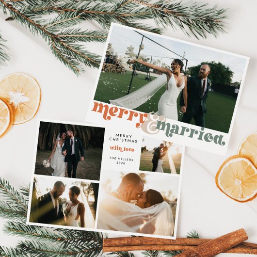 メリー&新結婚した婚フォトクリスマス シーズンカード