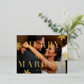 メリー&新結婚した婚ホリデーFOILフォトカード 箔シーズンポストカード (立ち正面)