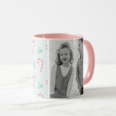 メリー&明るいキャンディーケーン柄の写真マグカップ マグカップ (正面右)