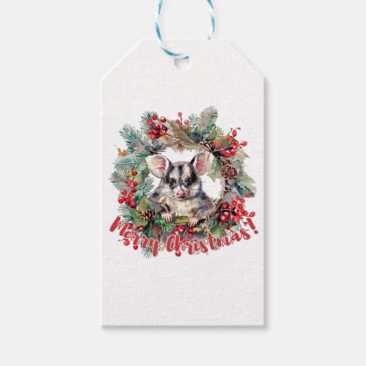 メリー&明るいクリスマスの喜び。クリスマス. ギフトタグ (正面)