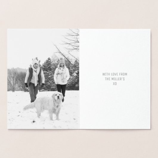 メリー +明るいクリスマスカード |銀実在箔 箔カード (内部)