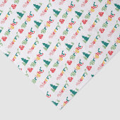 メリー&明るいクリスマスツリーカラフルレトロフォント 薄葉紙 (詳細)