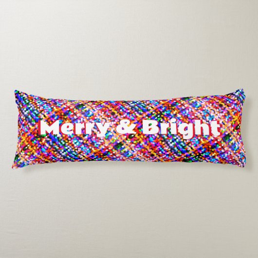 メリー&明るいクリスマスライトパターンリバーシブル ボディピロー (正面)