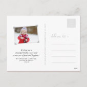 メリー&明るいスパークルスシックな赤いクリスマスフォト シーズンポストカード (裏面)