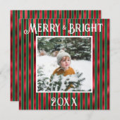 メリー&明るいフォトレッドグリーンメタリック シーズンカード (正面/裏面)
