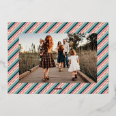 メリー +明るいマーキーフォイルのホリデーカード – ティール（緑がかった色） 箔シーズンカード (裏面)