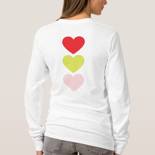 メリー+明るいモダン願い |クリスマス休暇 Tシャツ (裏面)