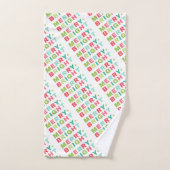 メリー&明るいライトストリングのクリスマスパターン バスタオルセット (ハンドタオル)