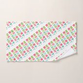 メリー&明るいライトストリングのクリスマスパターン バスタオルセット (ハンドタオル)