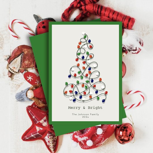 メリー&明るいヴィンテージライトグリーンクリスマス シーズンカード