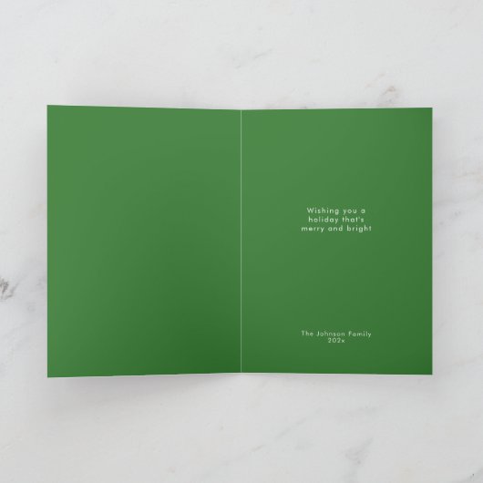 メリー&明るいヴィンテージライトグリーンクリスマス シーズンカード (内部)