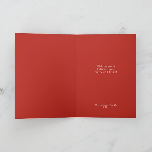 メリー&明るいヴィンテージライトレッドクリスマス シーズンカード (内部)