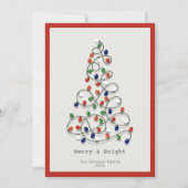 メリー&明るいヴィンテージライトレッドクリスマス シーズンカード (正面)