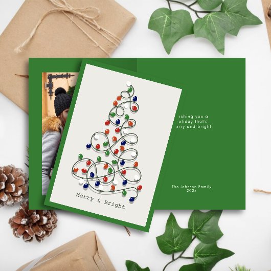 メリー&明るいヴィンテージライト緑の写真 シーズンカード