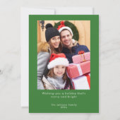 メリー&明るいヴィンテージライト緑の写真 シーズンカード (裏面)