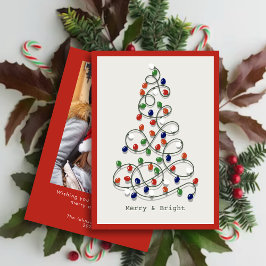 メリー&明るいヴィンテージライト赤い写真 シーズンカード