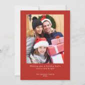 メリー&明るいヴィンテージライト赤い写真 シーズンカード (裏面)