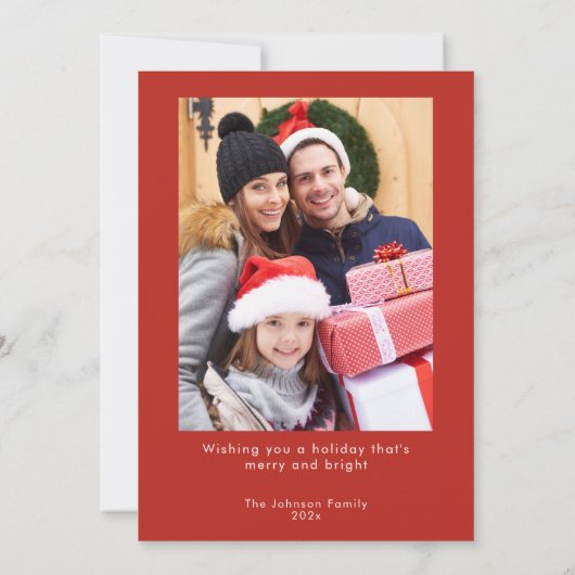 メリー&明るいヴィンテージライト赤い写真 シーズンカード (裏面)