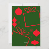 メリー&明るい四角いギフトボックスファミリーフォト シーズンカード (裏面)