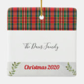 メリー&明るい幾何学的クリスマスオーナメント セラミックオーナメント (裏面)