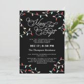 メリー&明るい文字列ライトクリスマスパーティー 招待状 (スタンド正面)