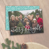 メリー&明るい書道水平フォトハッピー シーズンカード