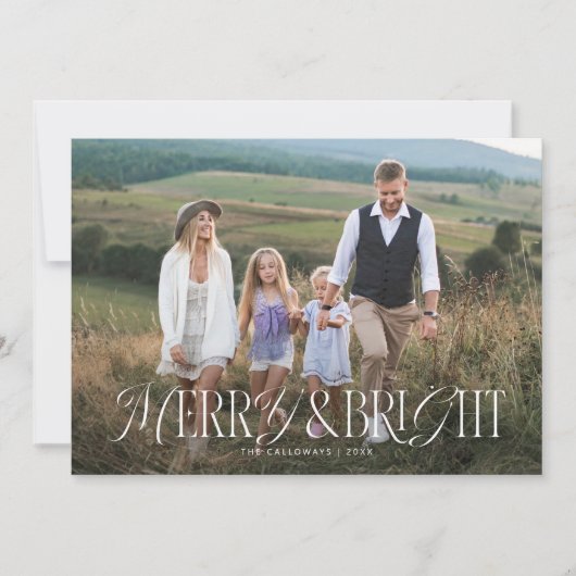 メリー&明るい横向き写真クリスマス シーズンカード (正面)