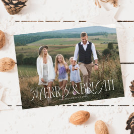 メリー&明るい横向き写真クリスマス シーズンカード