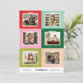 メリー&明るい色のブロック休日のフォトカード シーズンカード (スタンド正面)