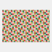 メリー&明るい色のブロック ラッピングペーパーシート (正面3)