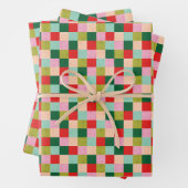 メリー&明るい色のブロック ラッピングペーパーシート (インサイチュ)