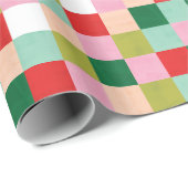 メリー&明るい色のブロック ラッピングペーパー (ロールコーナー)