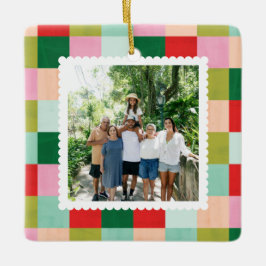 メリー&明るい色ブロック セラミックオーナメント