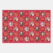 メリー&明るい4枚の写真クリスマモダンス ラッピングペーパーシート (正面3)