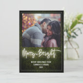 メリー + 明るく白いネオンBoxwoodのクリスマスの写真 シーズンカード (スタンド正面)