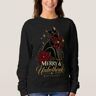 メリー&無関心ブラックキャットクリスマススウェットシャツ スウェットシャツ