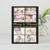メリー&祝福の8枚の写真 - クリスマスカード 招待状 (スタンド正面)