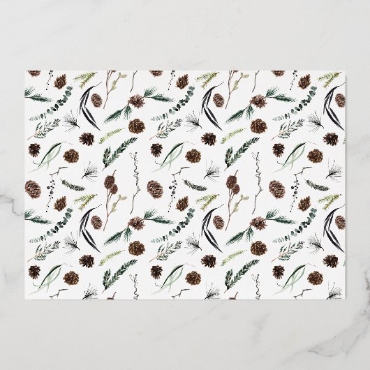 メリー&結婚したほこりっぽい冬の結婚式の写真 箔シーズンカード (裏面)