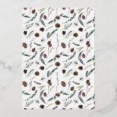 メリー&結婚したほこりっぽい冬の結婚式の写真 箔シーズンカード (裏面)