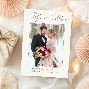 メリー&結婚したエレガント書道写真結婚s シーズンカード