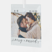 メリー&結婚したエレガントScriptの結婚写真 ガラスオーナメント (正面左)