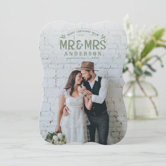 メリー&結婚したクリスマス結婚の写真カード シーズンカード (スタンド正面)