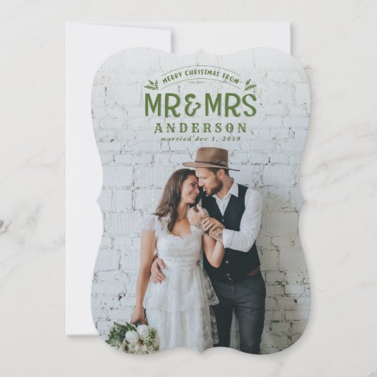メリー&結婚したクリスマス結婚の写真カード シーズンカード (正面)