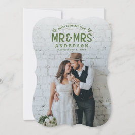 メリー&結婚したクリスマス結婚の写真カード シーズンカード