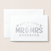 メリー&結婚したクリスマス結婚の写真カード 箔カード (封筒付き正面)