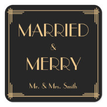 メリー・結婚したクリスマス・ステッカーアールデコ