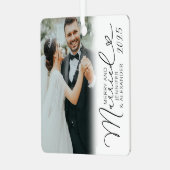 メリー&結婚したシンプルPhoto Christmas メタルオーナメント (正面左)